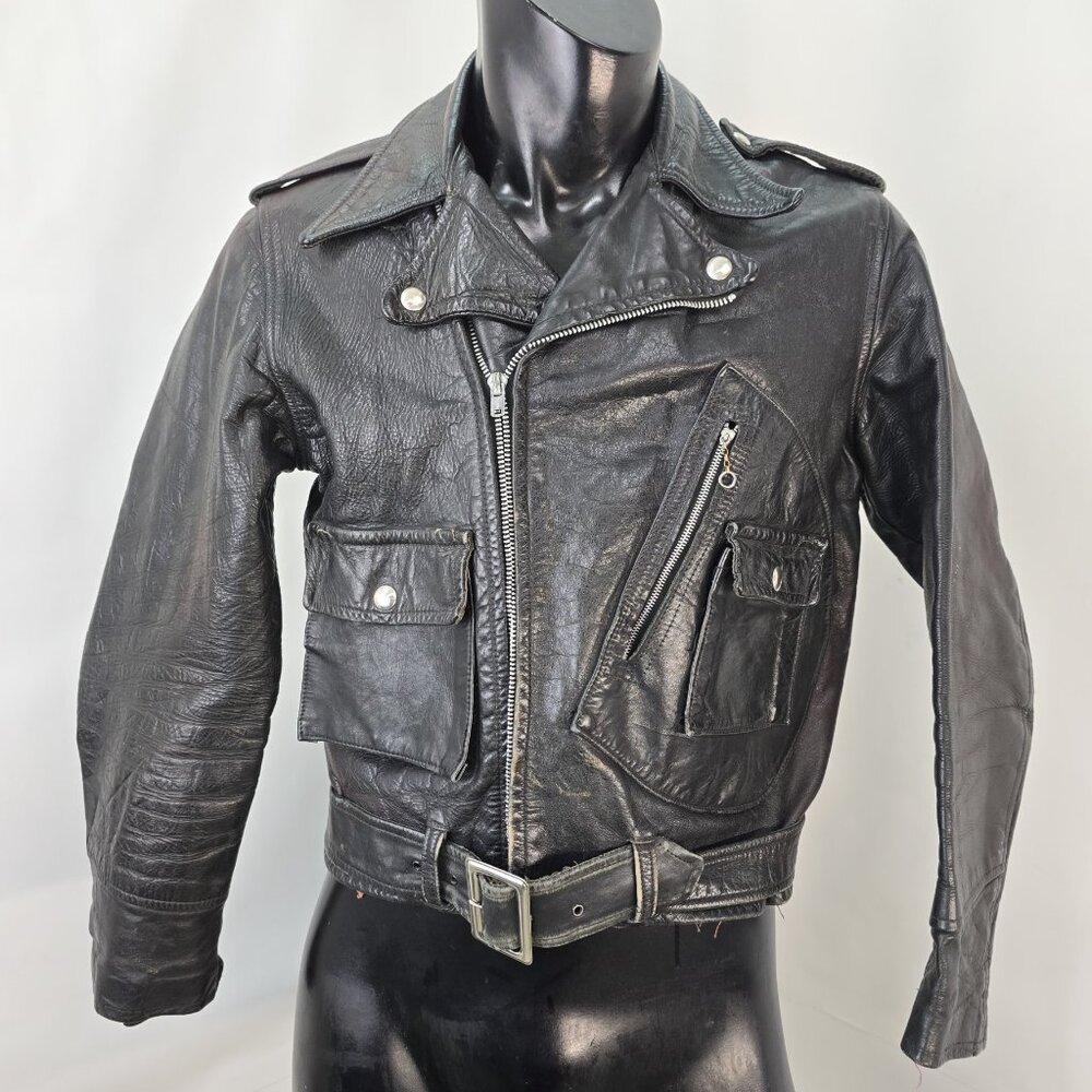 Collectible 50s British Mfg Co. Wind Cheater D-pocket motorcycle jacket (flaws)
